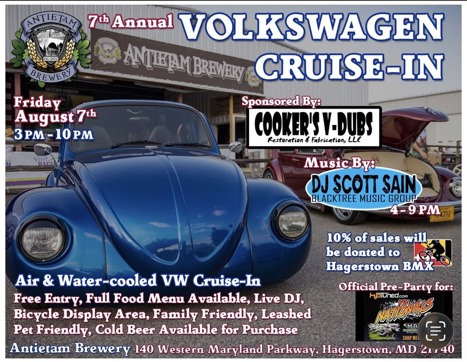 7th Annual Volkswagen Cruise-In at Antietam Brewery — event flyer